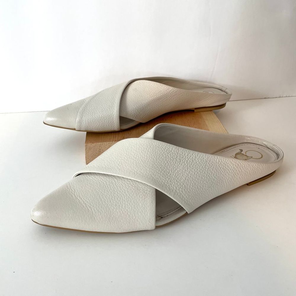 Calvin Klein White Leather Slide flat Mules size 8.5